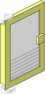 Door  1 x  4 x  5 Left with Trans Clear Glass with Six White Stripes Sticker