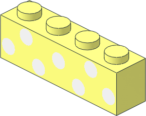 Brick  1 x  4 with  7 White Dots Pattern