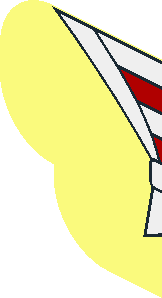 ~Brick  2 x  6 x  3 with Curved Ends with Red and White Stripes and Scarf Pattern - Half