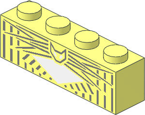 Brick  1 x  4 with Bat Head and Metallic Silver Striped Jacket Pattern