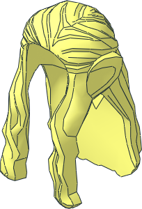 Minifig Hair Long Wavy with Braid and Elf Ears