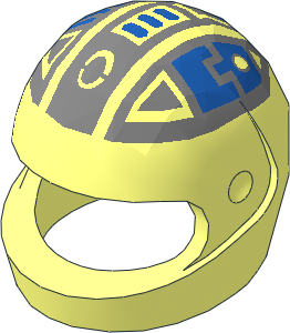 Minifig Helmet Standard with Blue and Silver Spyrius Pattern