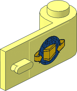 Door  1 x  3 x  1 Right with Blue Globe, Yellow Box and Curved Arrows Sticker