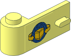 Door  1 x  3 x  1 Left with Blue Globe, Yellow Box and Curved Arrows Sticker