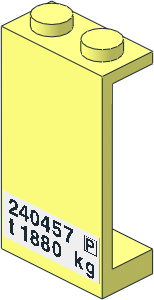 Panel  1 x  2 x  3 with Solid Studs with "240457 P" and "t 1880 kg" Sticker