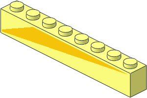 Brick  1 x  8 with Yellow Triangle Right Sticker