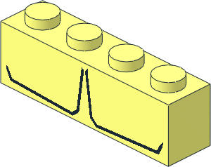 Brick  1 x  4 with Black Pectoral Muscles Pattern