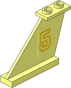 Tail  4 x  1 x  3 with Yellow Outline "5" Left Sticker