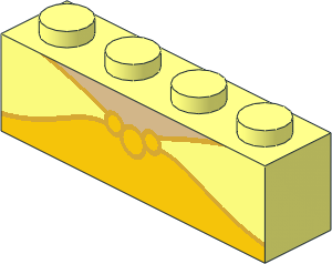 Brick  1 x  4 with Collar, Yellow Dress and Metallic Gold Necklace Pattern