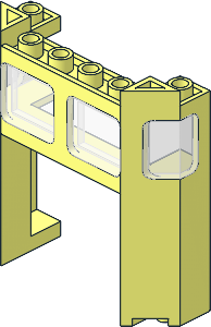 Train Front  2 x  6 x  5.333 with  4 x  3 Cutout with Trans Clear Glass