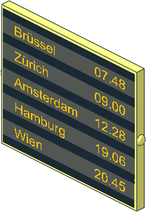 Glass for Window  1 x  4 x  3 without Handle with Train Schedule Stickers on Both Sides