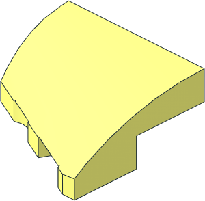 Slope Curved  2 x  2 x  0.667 with Stud Notch Right