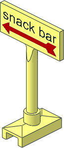 Roadsign Wide Rectangle with "Snack Bar" Sign Pattern