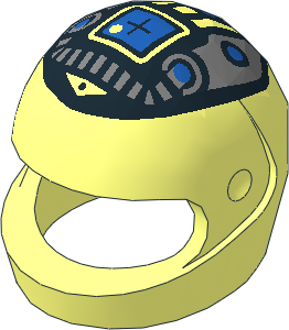 Minifig Helmet Standard with Black, Blue and Silver Unitron Pattern