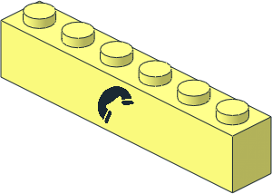 Brick  1 x  6 with Black Telephone Sticker