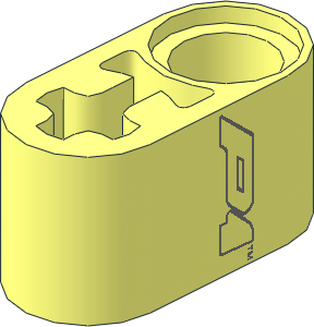 Technic Beam  2 Liftarm with Silver P1 Logo Pattern