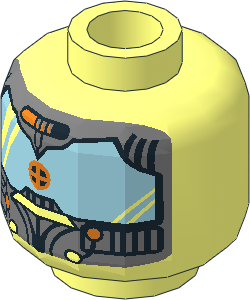 Minifig Head with Large Blue Mask Pattern