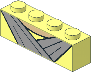 Brick  1 x  4 with Light Bluish Grey Robe Lapels and Tan Neck Pattern