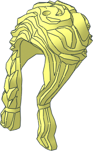 Minifig Hair Female Long, Braided on Right, Hole on Top