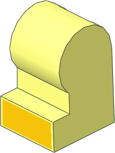 Minifig Leg Medium Left with Yellow Shoe Tip Pattern