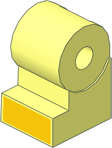 Minifig Leg Medium Right with Yellow Shoe Tip Pattern