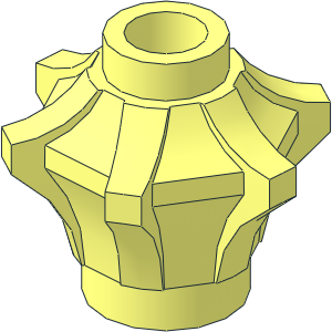 Rock  1 x  1 Crystal  6 Point with Axle Hole and Hollow Stud