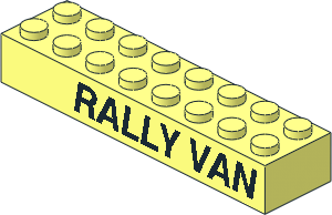 Brick  2 x  8 with "RALLY VAN" Right Sticker
