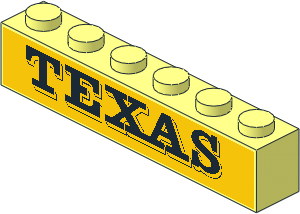 Brick  1 x  6 with "TEXAS" Sticker