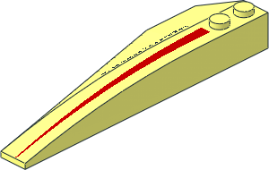 Wedge 10 x  3 x  1 Double Rounded Right with Black 'Concorde' and Red Triangle Pattern