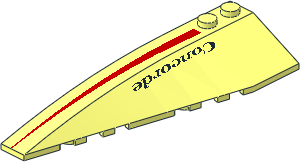 Wedge 10 x  3 x  1 Double Rounded Left with Black 'Concorde' and Red Triangle Pattern