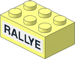 Brick  2 x  3 with "RALLYE" Sticker