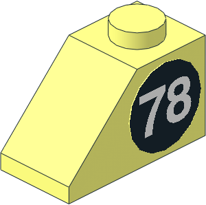 Slope Brick 45  2 x  1 with "78" Right Sticker
