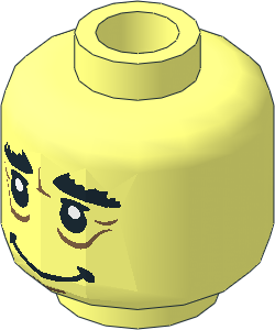 Minifig Head with HP Rubeus Hagrid with Wrinkles Pattern