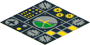 Sticker  1.9 x  1.9 with Avionics Green and Light Grey - Airplane Left