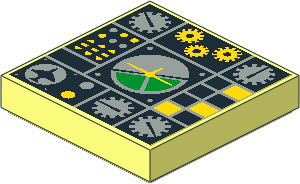 Tile  2 x  2 with Avionics Green and Light Grey Left Sticker