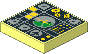 Tile  2 x  2 with Avionics Green and Light Grey Right Sticker