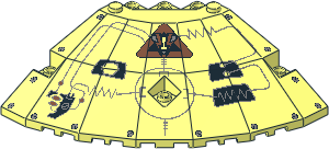 Panel 10 x 10 x  2.333 Quarter Saucer with Insectoid Pattern Right