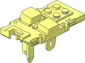 Electric 9V Battery Box  4 x 14 x  4 - Buttons, with Contacts - Left Button Pressed