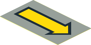 Sticker  1.1 x  1.9 with Yellow Arrow on Light Grey Background