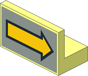 Panel  1 x  2 x  1 with Yellow Arrow on Light Grey Sticker