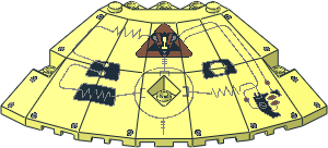 Panel 10 x 10 x  2.333 Quarter Saucer with Insectoid Pattern Left