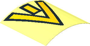 Sticker  1.9 x  1.9 with Yellow Triangular Arrow (Formed)