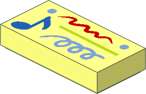 Tile  1 x  2 with Blue Music Note and Multi Colour Scribbles Pattern