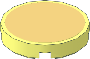 Tile  2 x  2 Round with Chrome Gold Sticker