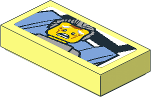 Tile  1 x  2 with Frightened Grandfather Sticker