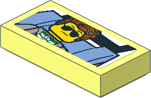 Tile  1 x  2 with Cool Guy with Sunglasses Sticker