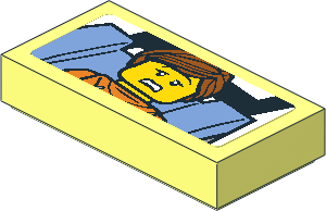 Tile  1 x  2 with Cautious Rider in Orange Hoodie Sticker