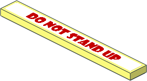 Tile  1 x  8 with Red "DO NOT STAND UP" on White Background Sticker