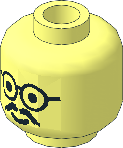 Minifig Head with Glasses and Moustache Pattern