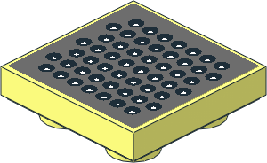 Tile  2 x  2 Inverted with Black Dots on Dark Bluish Grey Background Sticker